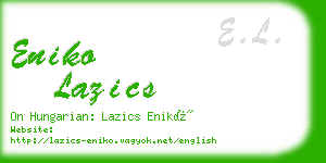 eniko lazics business card